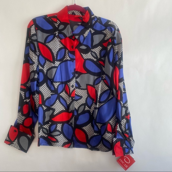 Oscar de la Renta Tops - Oscar De La Renta 100% Silk Blouse Size 14 NWT